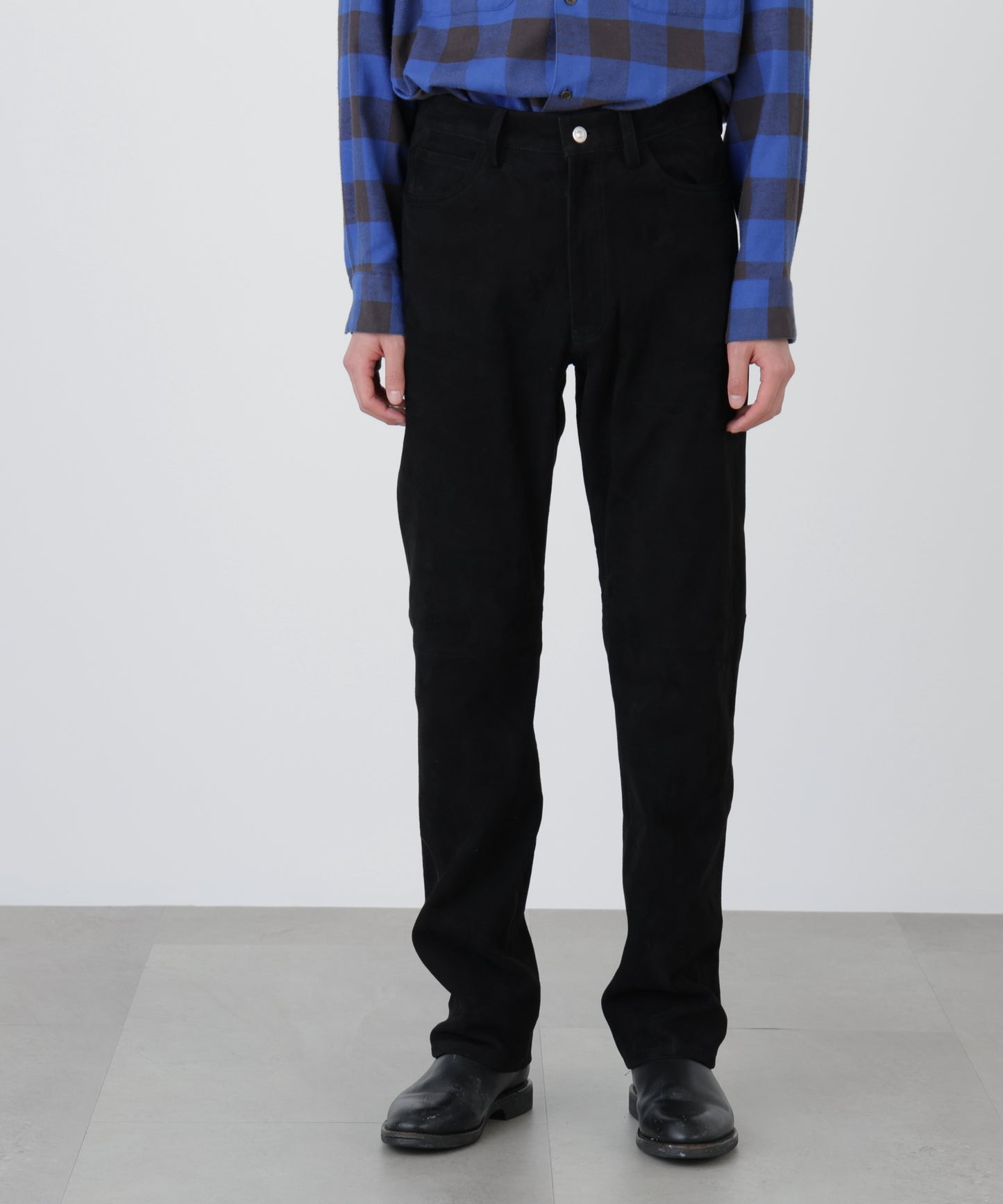 STRETCH LEATHER 5 POCKET PANTS ‐Goat suede‐