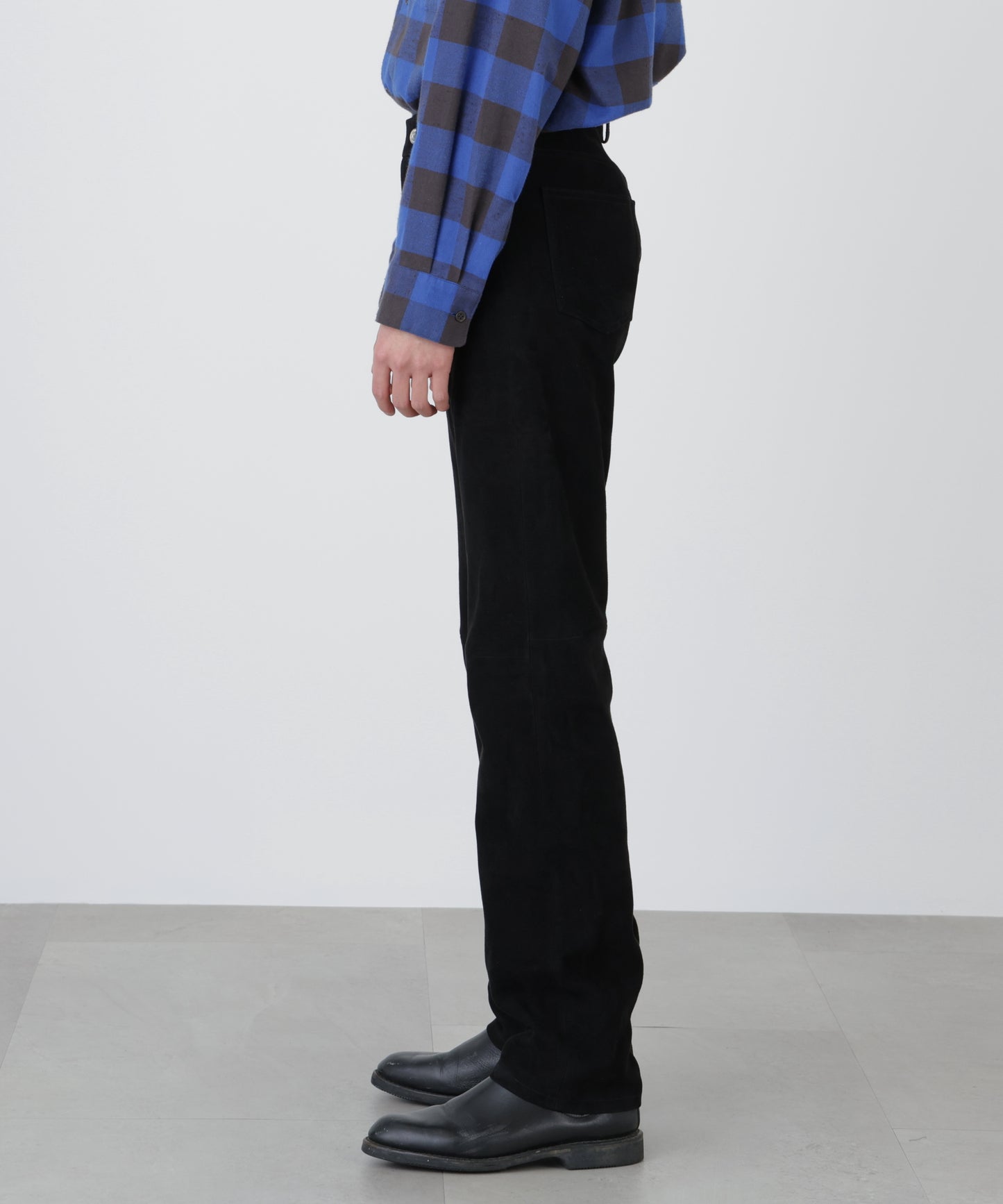 STRETCH LEATHER 5 POCKET PANTS ‐Goat suede‐