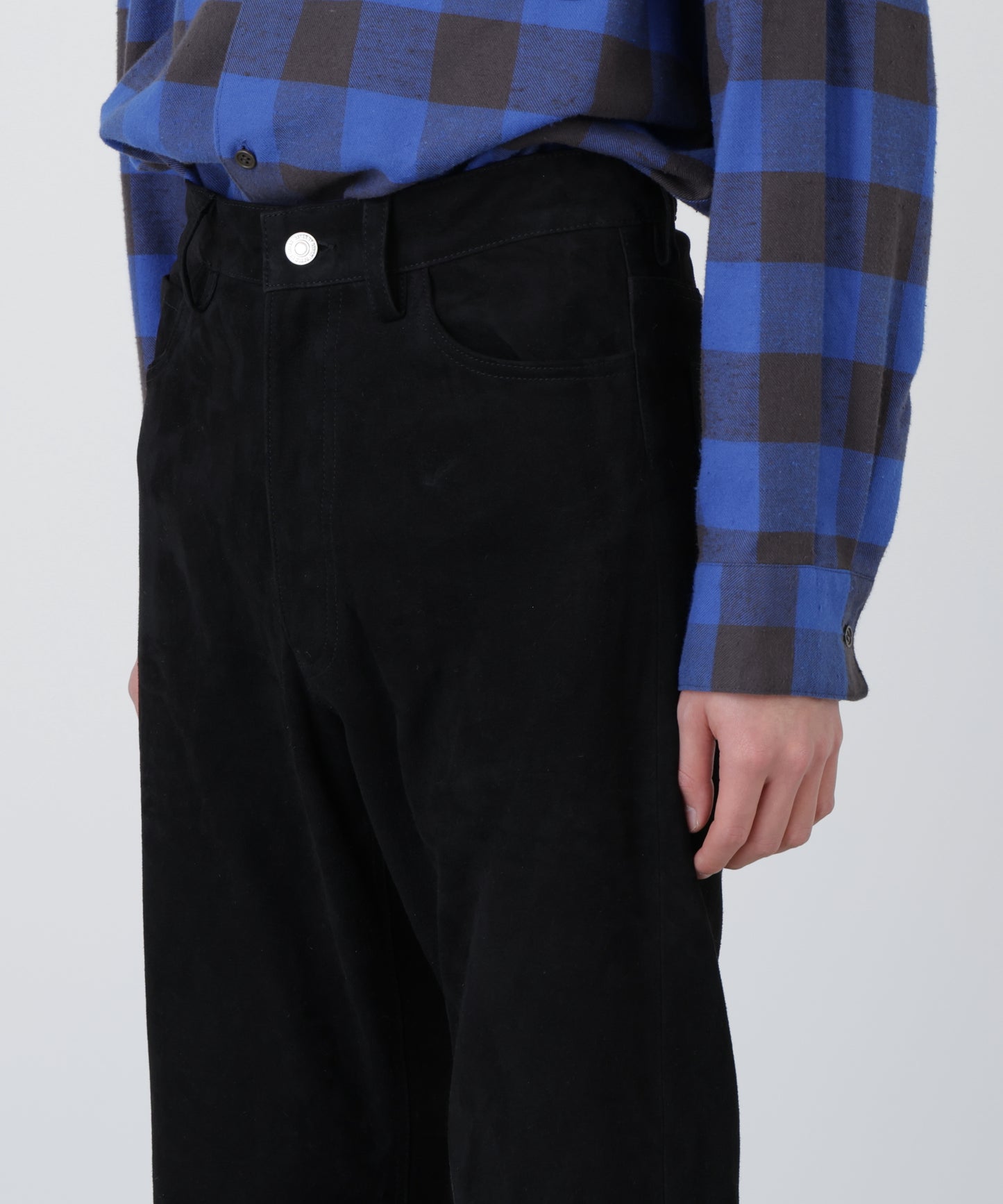 STRETCH LEATHER 5 POCKET PANTS ‐Goat suede‐