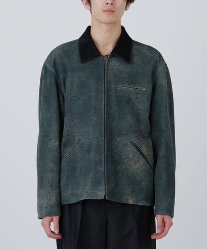 LEATHER DETROIT JACKET ‐Goat suede Antique finish‐