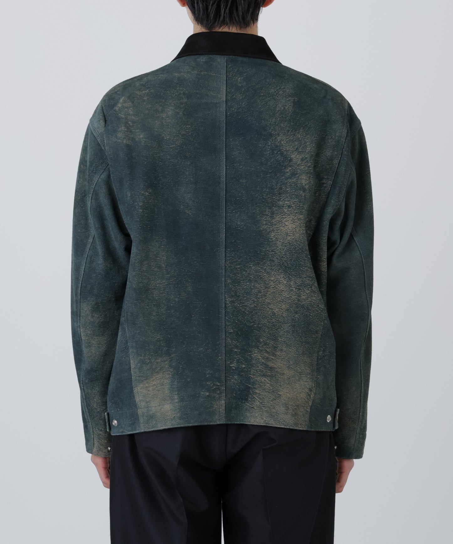 LEATHER DETROIT JACKET ‐Goat suede Antique finish‐