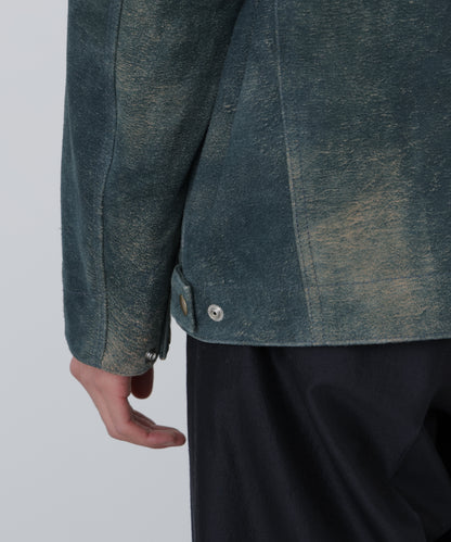 LEATHER DETROIT JACKET ‐Goat suede Antique finish‐