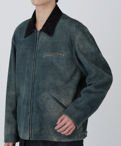 LEATHER DETROIT JACKET ‐Goat suede Antique finish‐