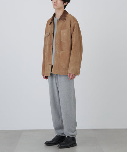 LEATHER MICHIGAN CHORE COAT ‐Goat suede Antique finish‐