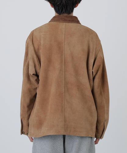LEATHER MICHIGAN CHORE COAT ‐Goat suede Antique finish‐