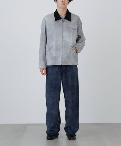 LEATHER DETROIT JACKET ‐Goat suede Antique finish‐
