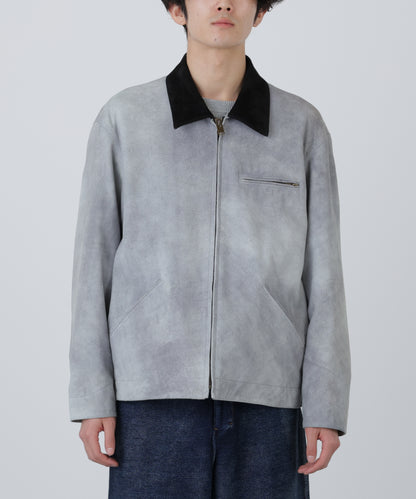 LEATHER DETROIT JACKET ‐Goat suede Antique finish‐