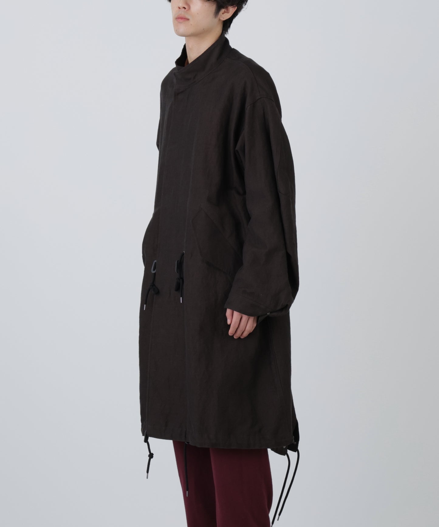 FISH TAIL COAT ‐Cotton Linen Ratine‐