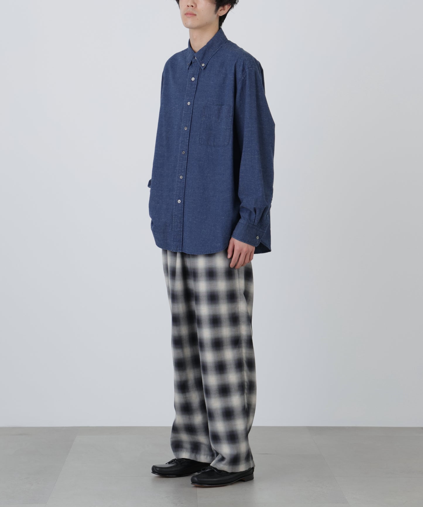 OMBRE CHECK EASY TROUSERS ‐Cotton Yak‐