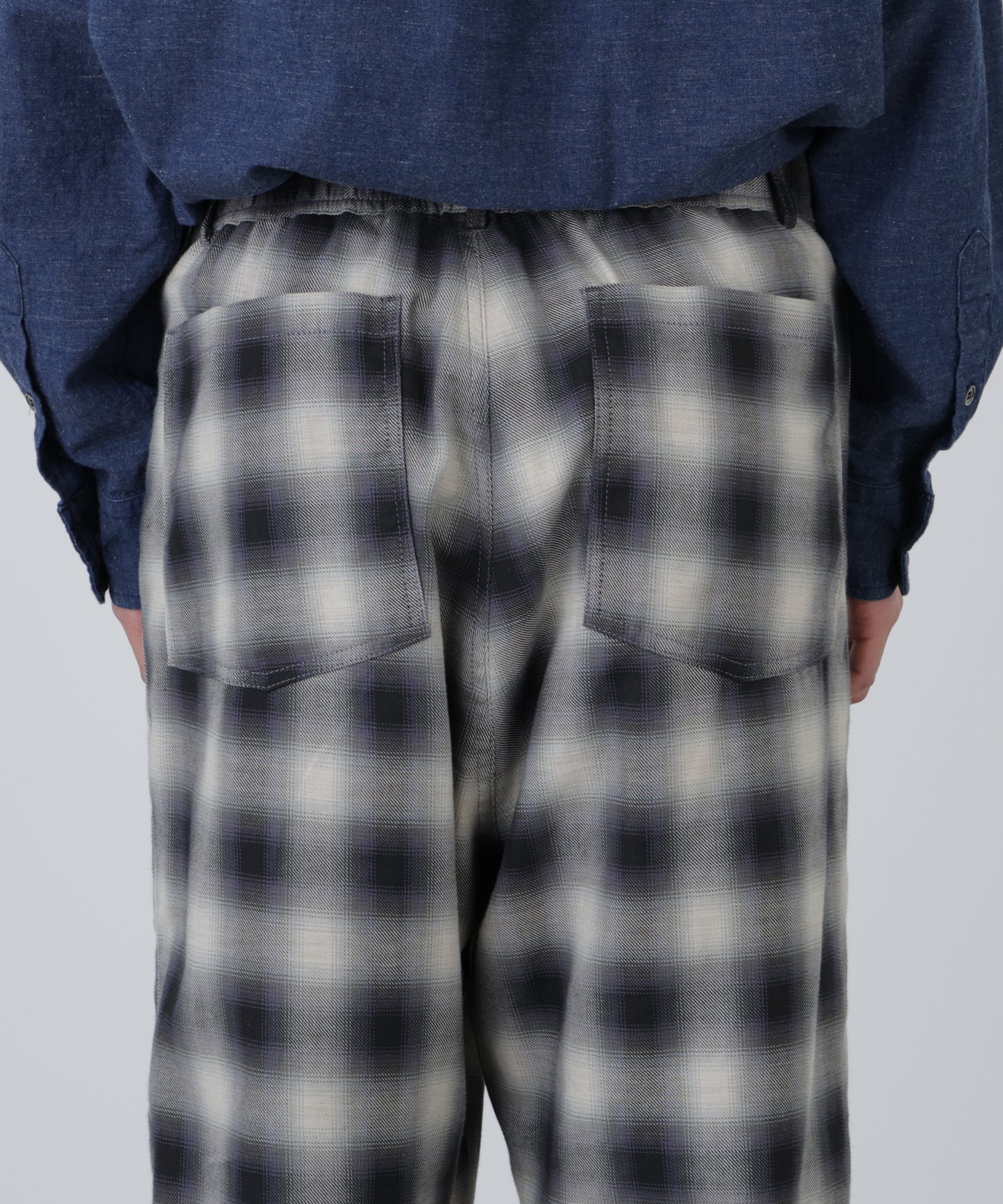 OMBRE CHECK EASY TROUSERS ‐Cotton Yak‐