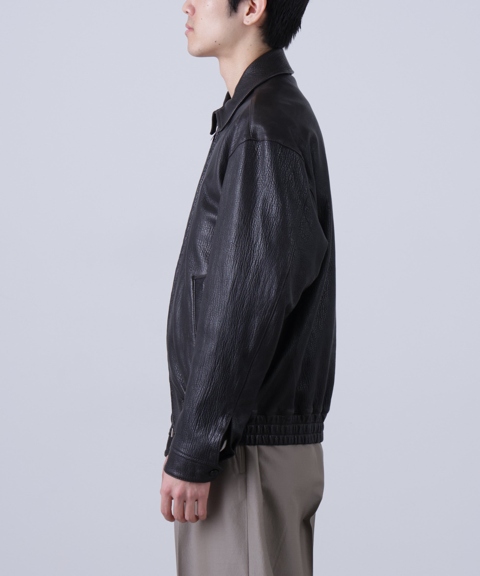 LEATHER ZIP UP BLOUSON ‐Sheep Shrink leathe‐ | SEVEN BY SEVEN