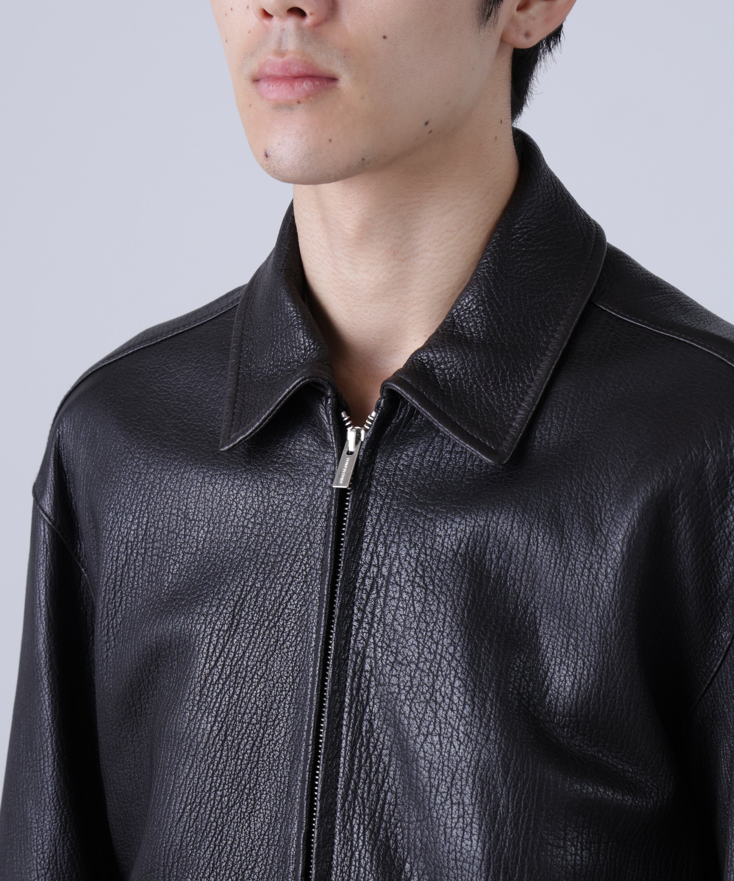LEATHER ZIP UP BLOUSON ‐Sheep Shrink leathe‐ | SEVEN BY SEVEN