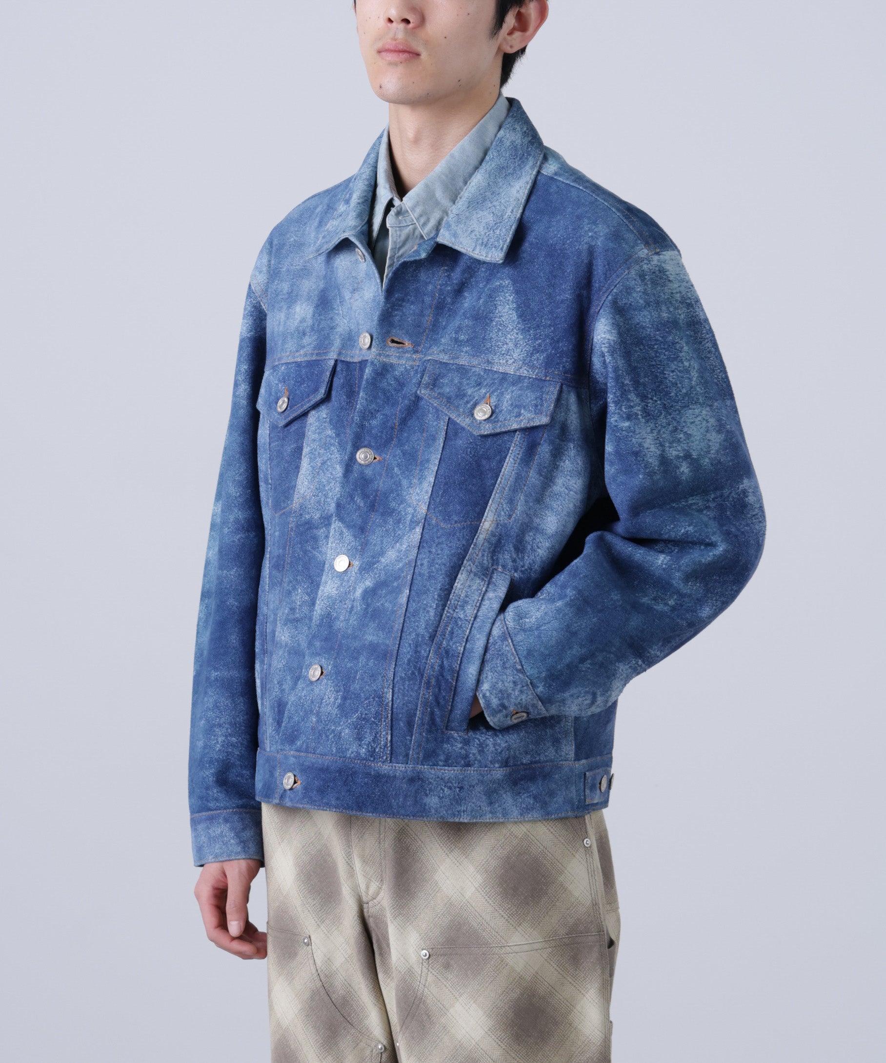 Vintage cowleather suède tracker jacket LEATHER TRACKER JACKET ‐Goat suede Antique finish‐ | SEVEN BY SEVEN
