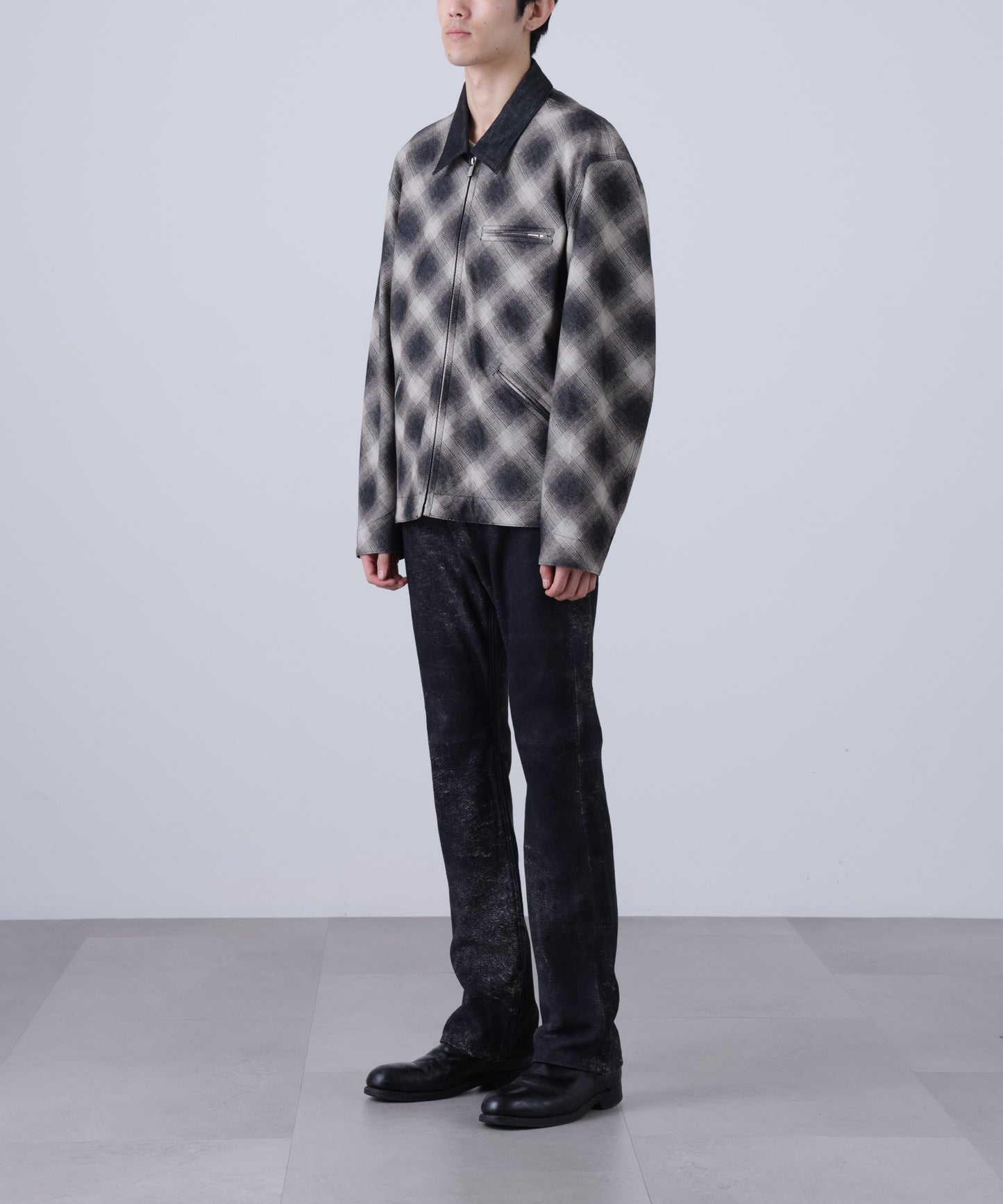 OMBRE CHECK DETROIT JACKET ‐Discharge printing‐