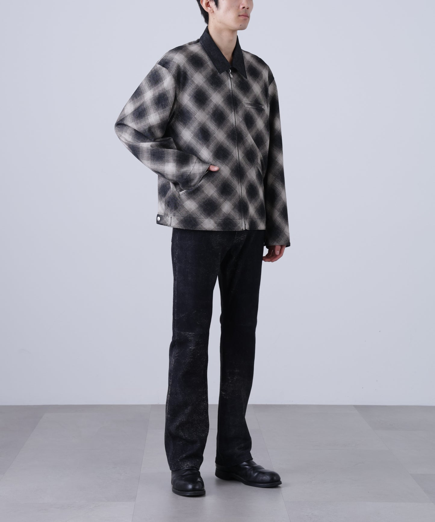 LEATHER 5P FLARE PANTS <Type：517> ‐Goat suede Antique finish‐