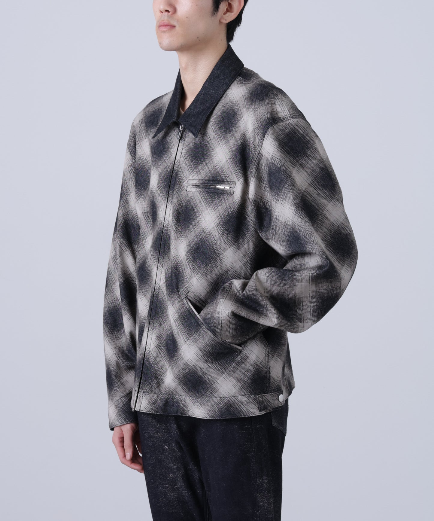 OMBRE CHECK DETROIT JACKET ‐Discharge printing‐