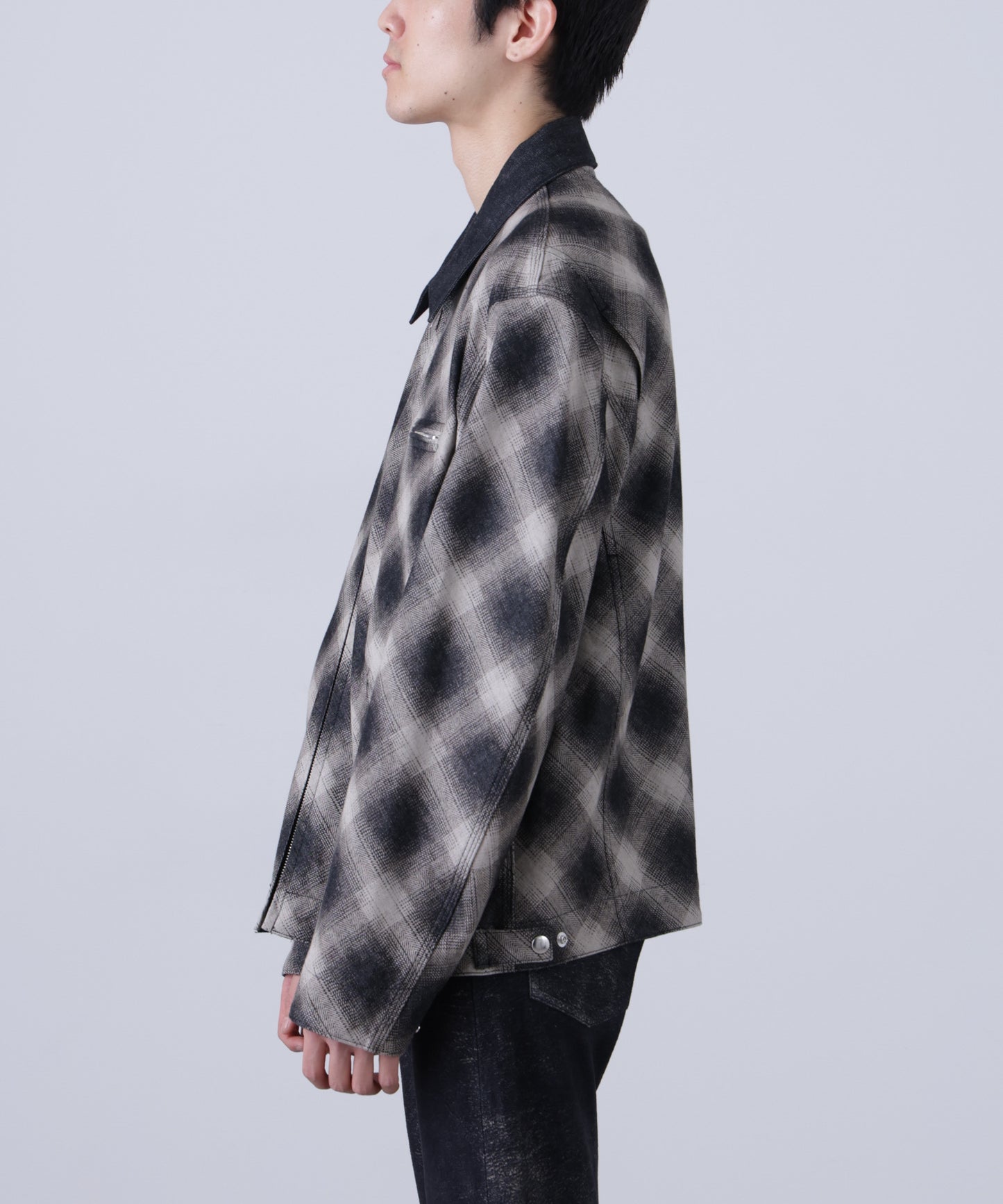 OMBRE CHECK DETROIT JACKET ‐Discharge printing‐