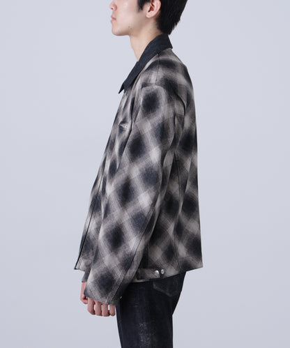 OMBRE CHECK DETROIT JACKET ‐Discharge printing‐