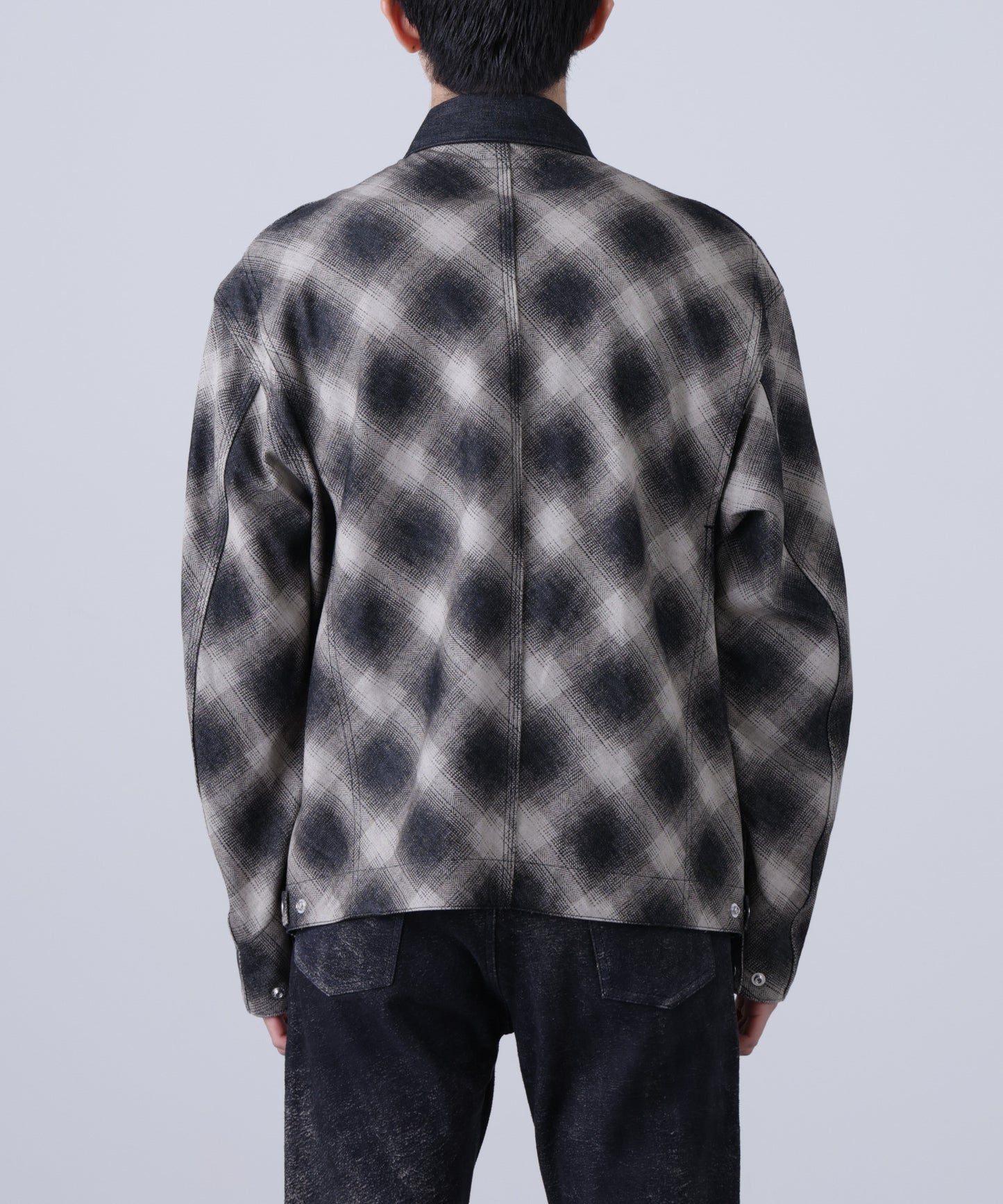 OMBRE CHECK DETROIT JACKET ‐Discharge printing‐