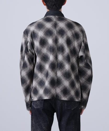 OMBRE CHECK DETROIT JACKET ‐Discharge printing‐