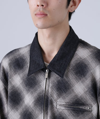 OMBRE CHECK DETROIT JACKET ‐Discharge printing‐
