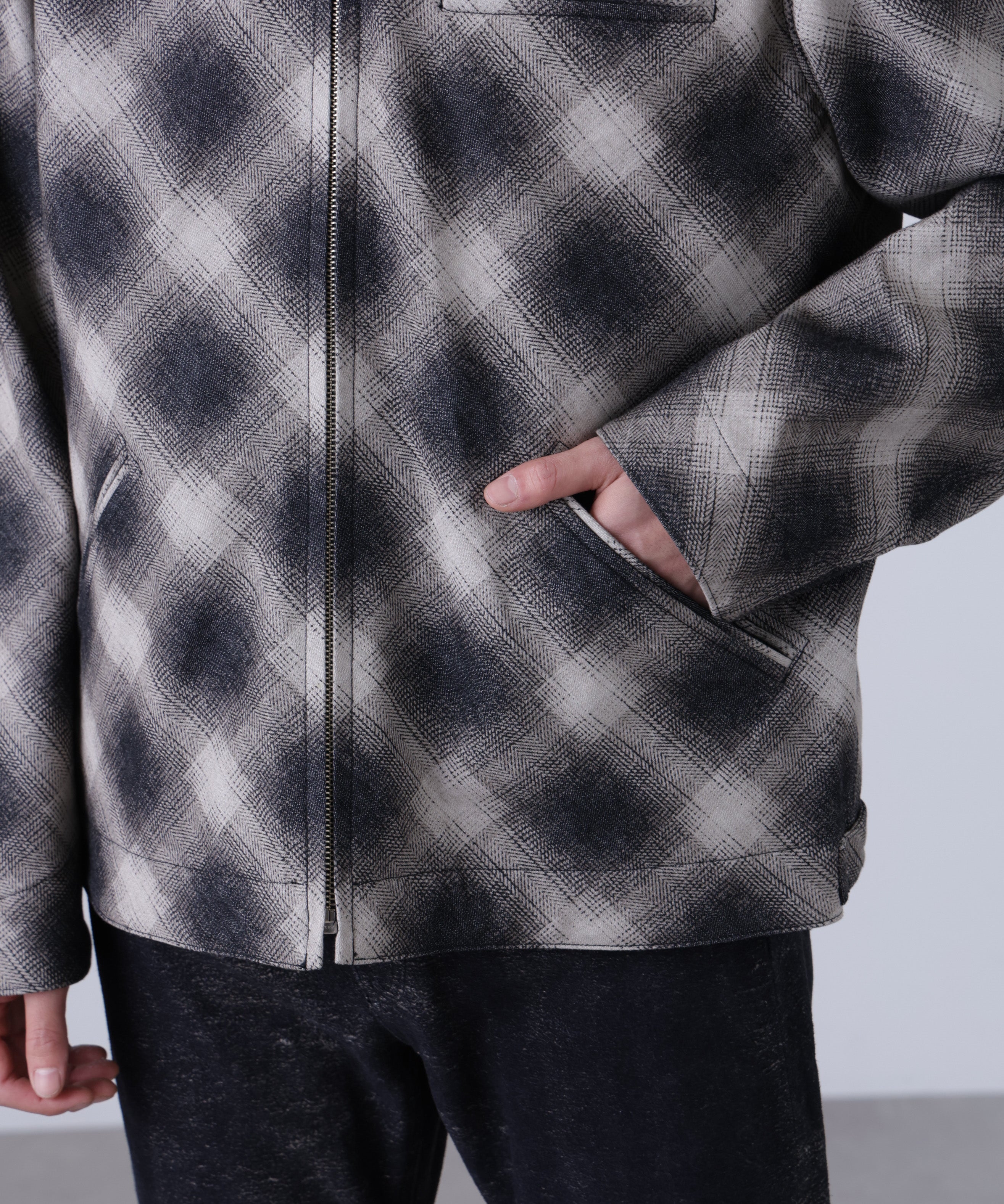 OMBRE CHECK DETROIT JACKET ‐Discharge printing‐ | SEVEN BY SEVEN