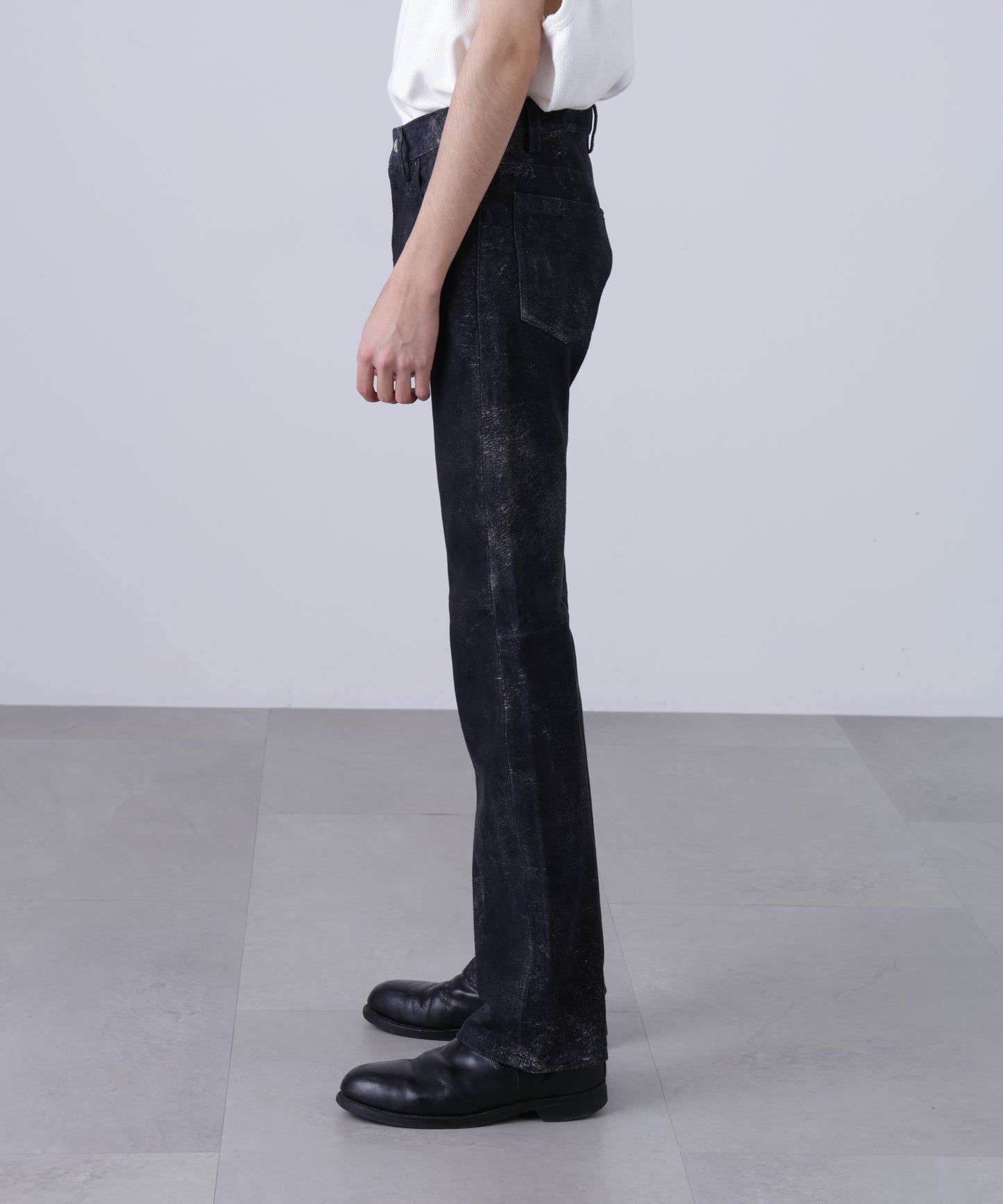 LEATHER 5P FLARE PANTS <Type：517> ‐Goat suede Antique finish‐