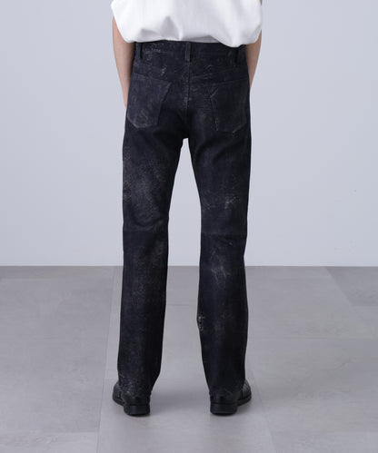 LEATHER 5P FLARE PANTS <Type：517> ‐Goat suede Antique finish‐