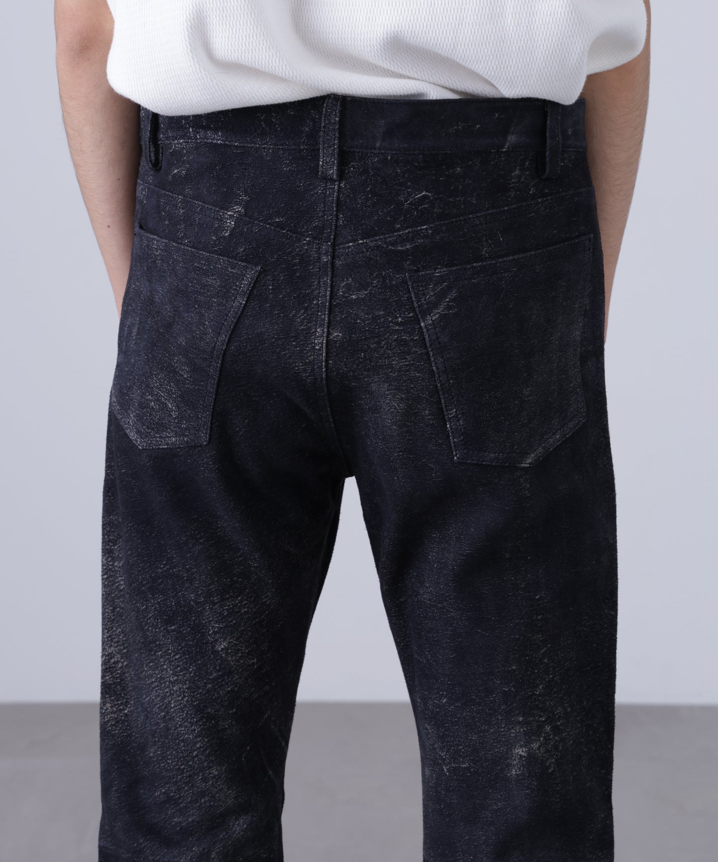 LEATHER 5P FLARE PANTS <Type：517> ‐Goat suede Antique finish‐