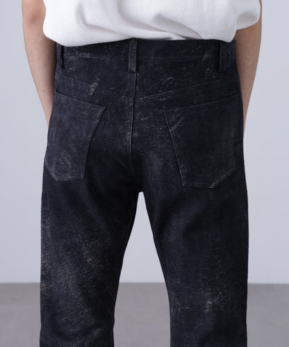 LEATHER 5P FLARE PANTS <Type：517> ‐Goat suede Antique finish‐