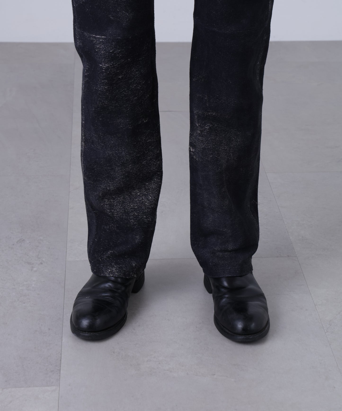 LEATHER 5P FLARE PANTS <Type：517> ‐Goat suede Antique finish‐