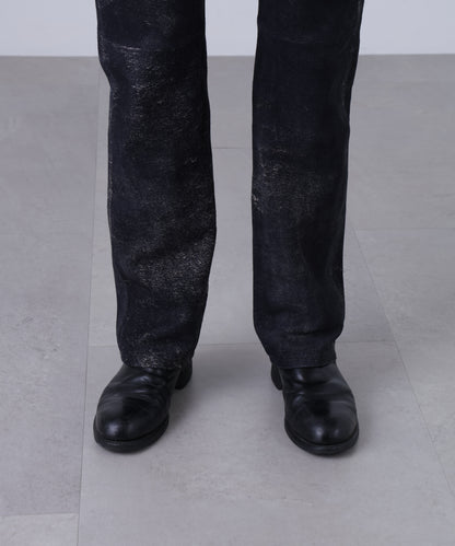 LEATHER 5P FLARE PANTS <Type：517> ‐Goat suede Antique finish‐