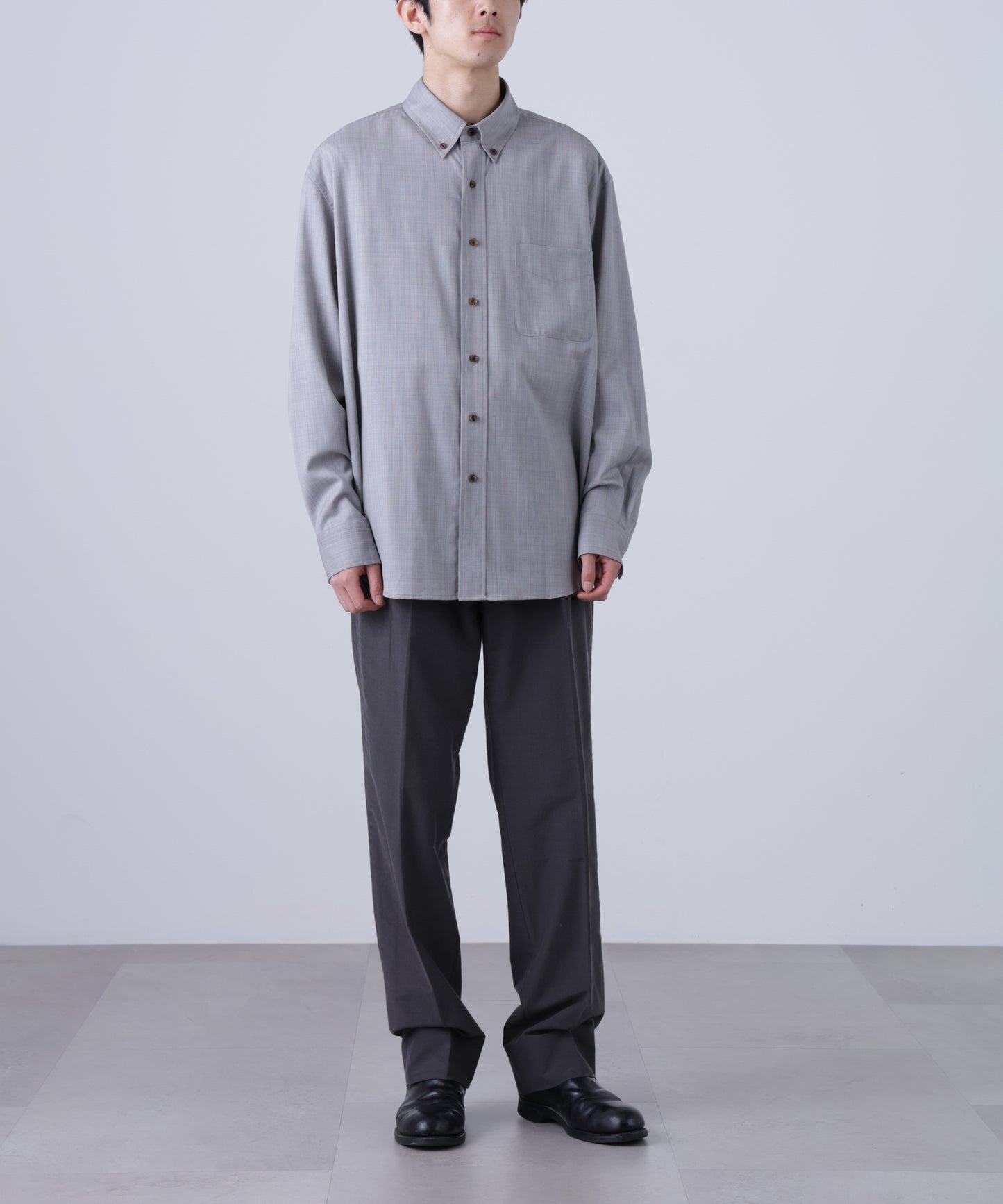 FATIGUE TROUSERS -Powder melton-