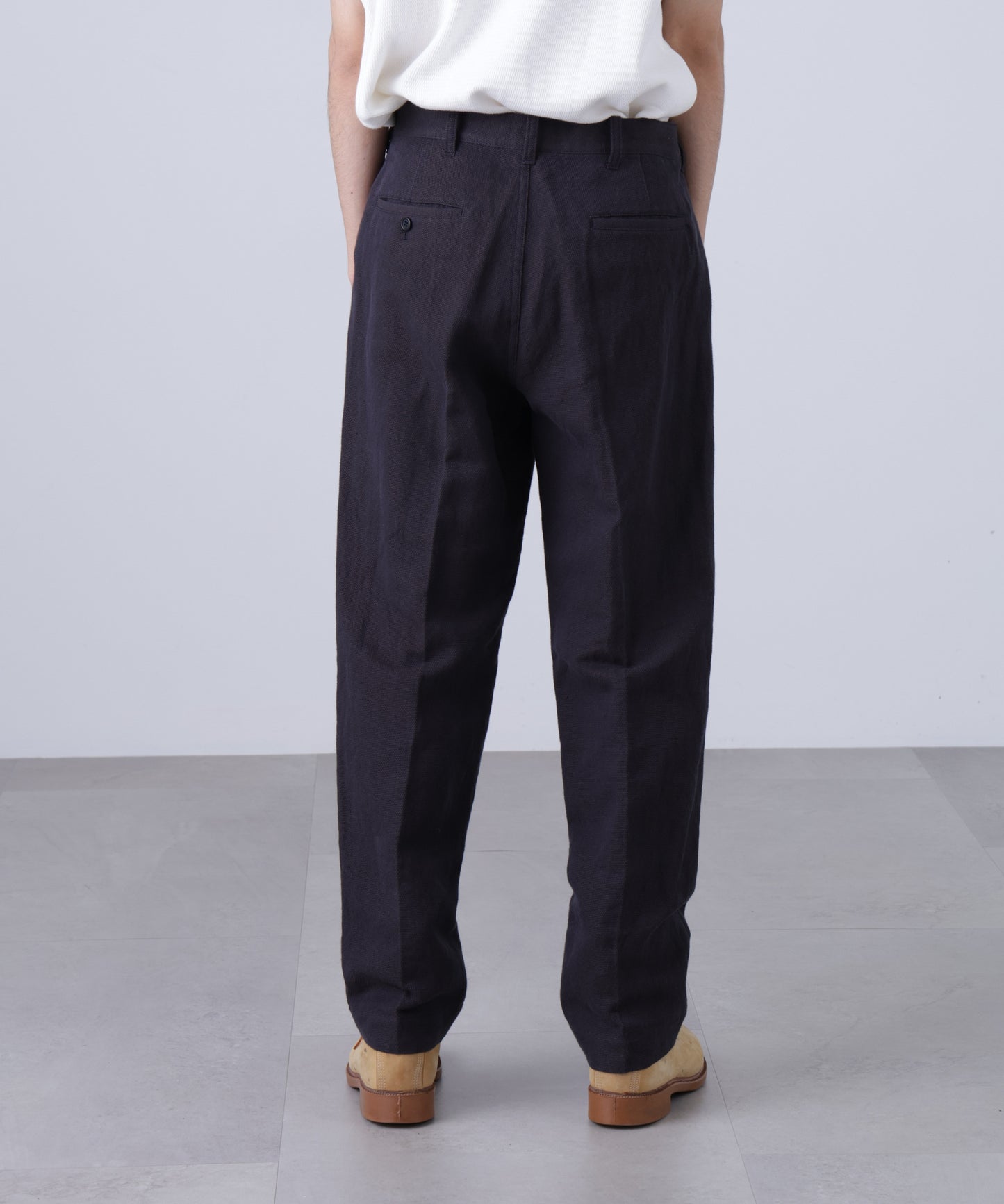 ONE TUCK CASUAL PANTS ‐Linen Cotton mesh‐