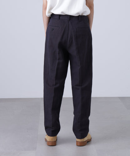 ONE TUCK CASUAL PANTS ‐Linen Cotton mesh‐