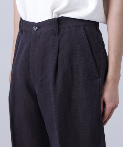 ONE TUCK CASUAL PANTS ‐Linen Cotton mesh‐