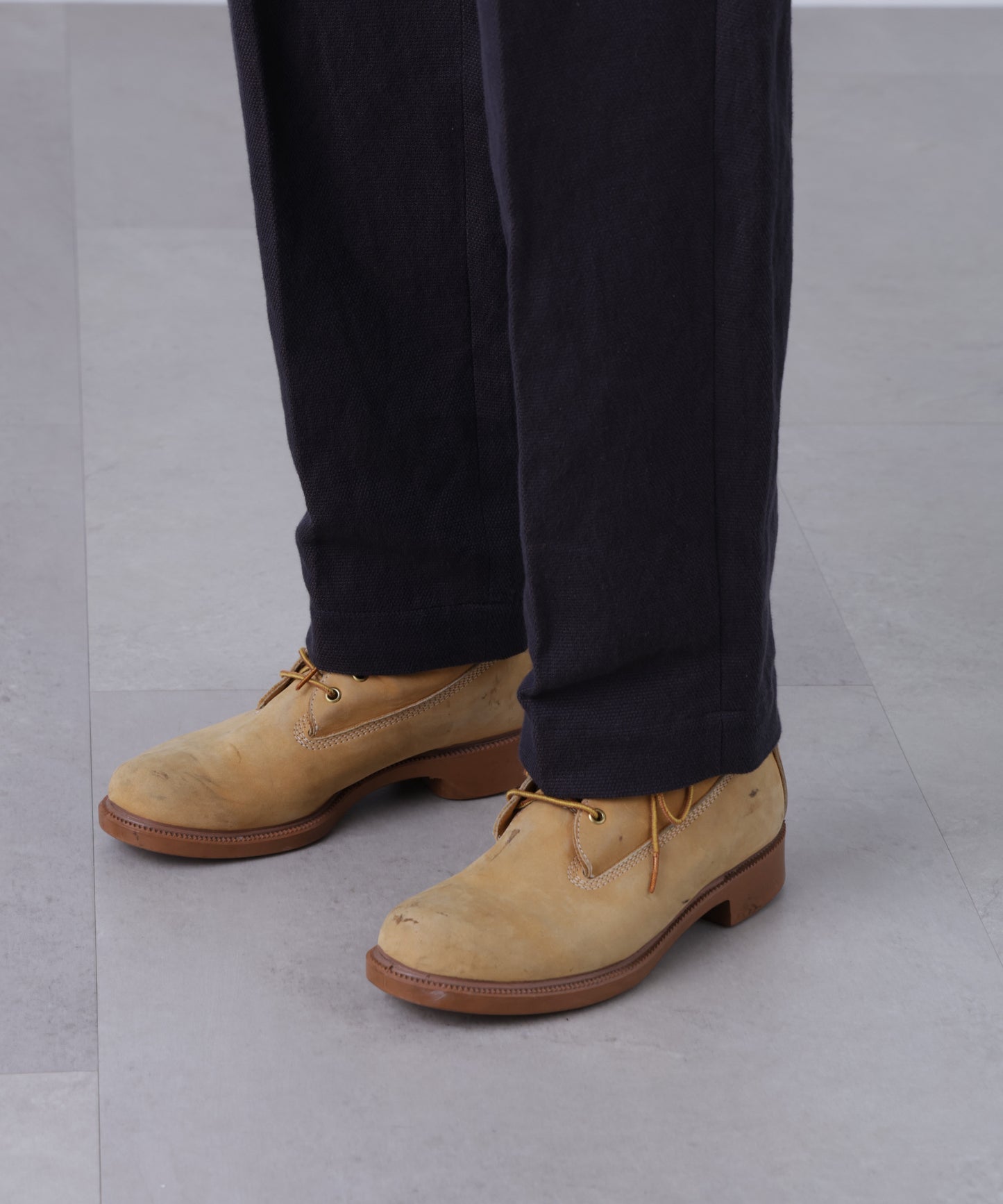 ONE TUCK CASUAL PANTS ‐Linen Cotton mesh‐