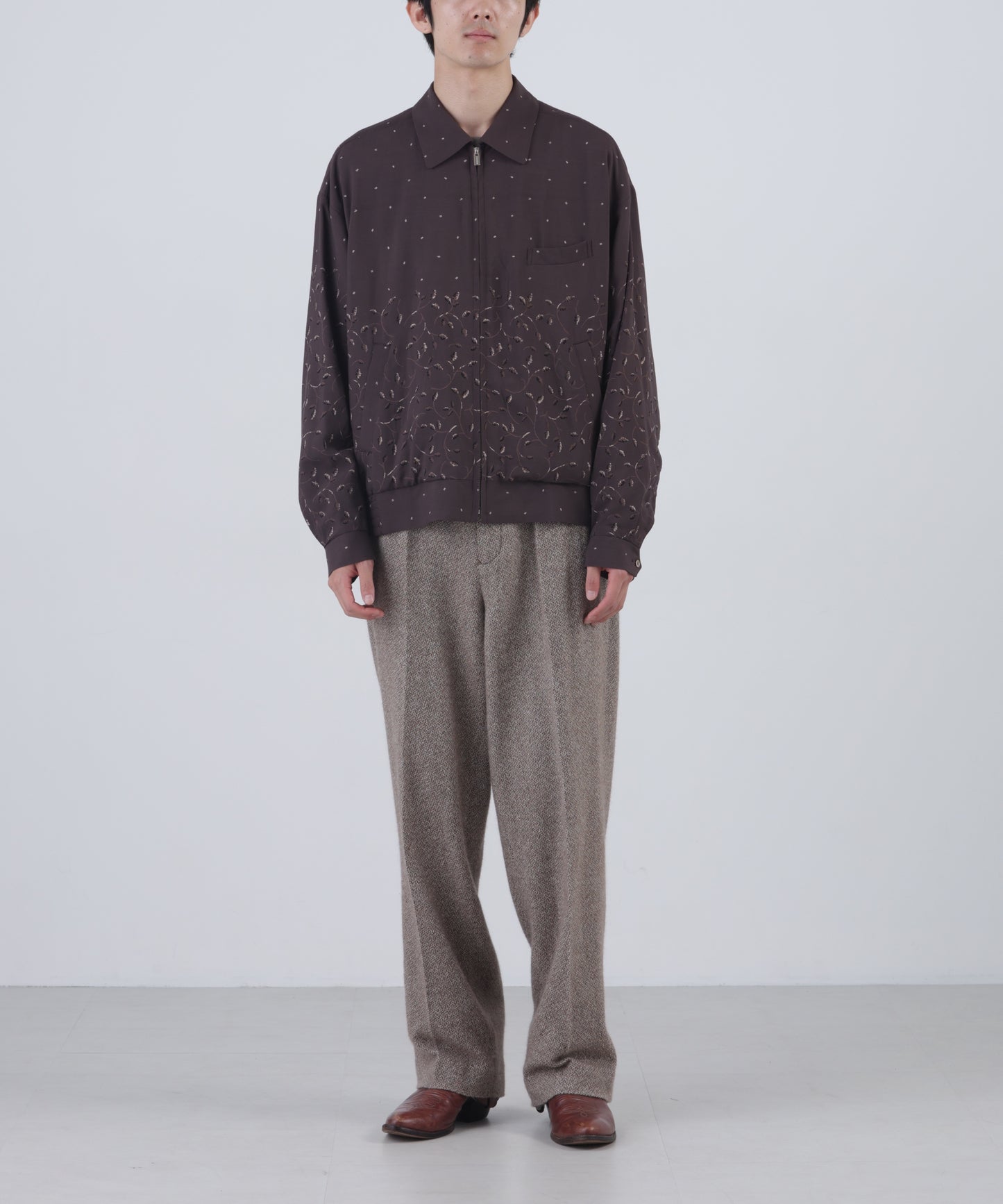ZIP UP BLOUSON  - Botanical print -
