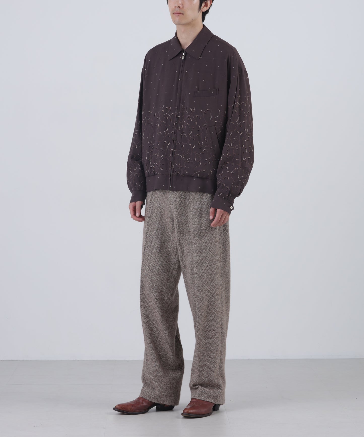 ZIP UP BLOUSON  - Botanical print -