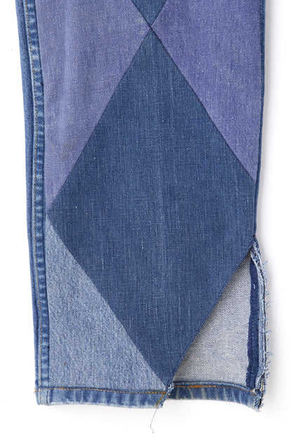 REWORK DENIM PANTS - Diamond pattern -