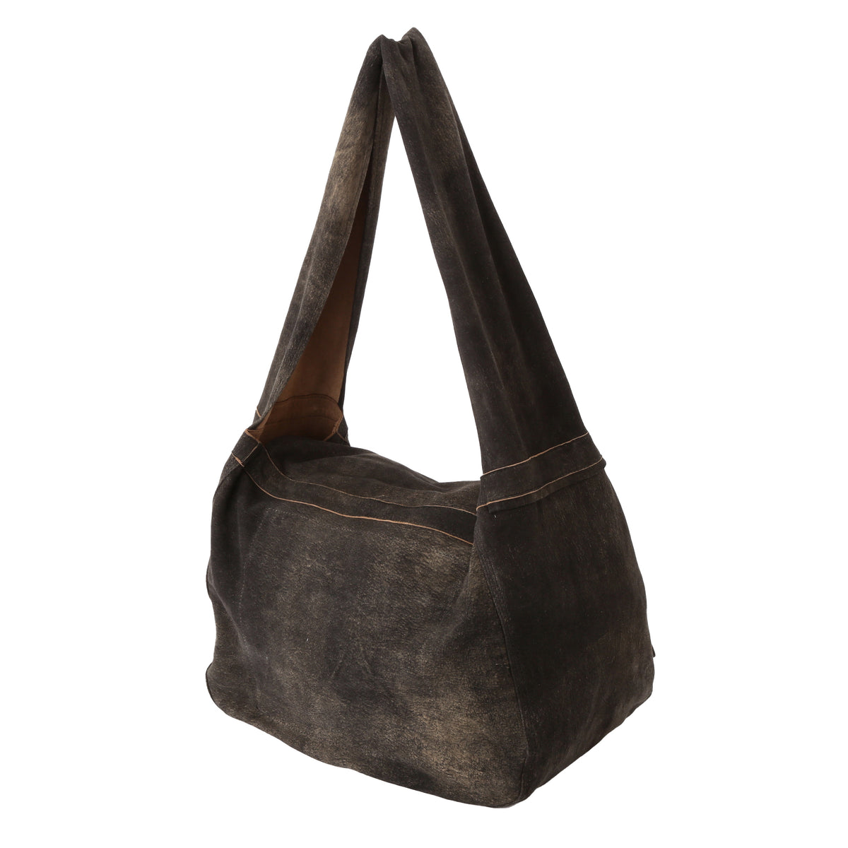 LEATHER SHOULDER BAG -Goat suede Antique finish-