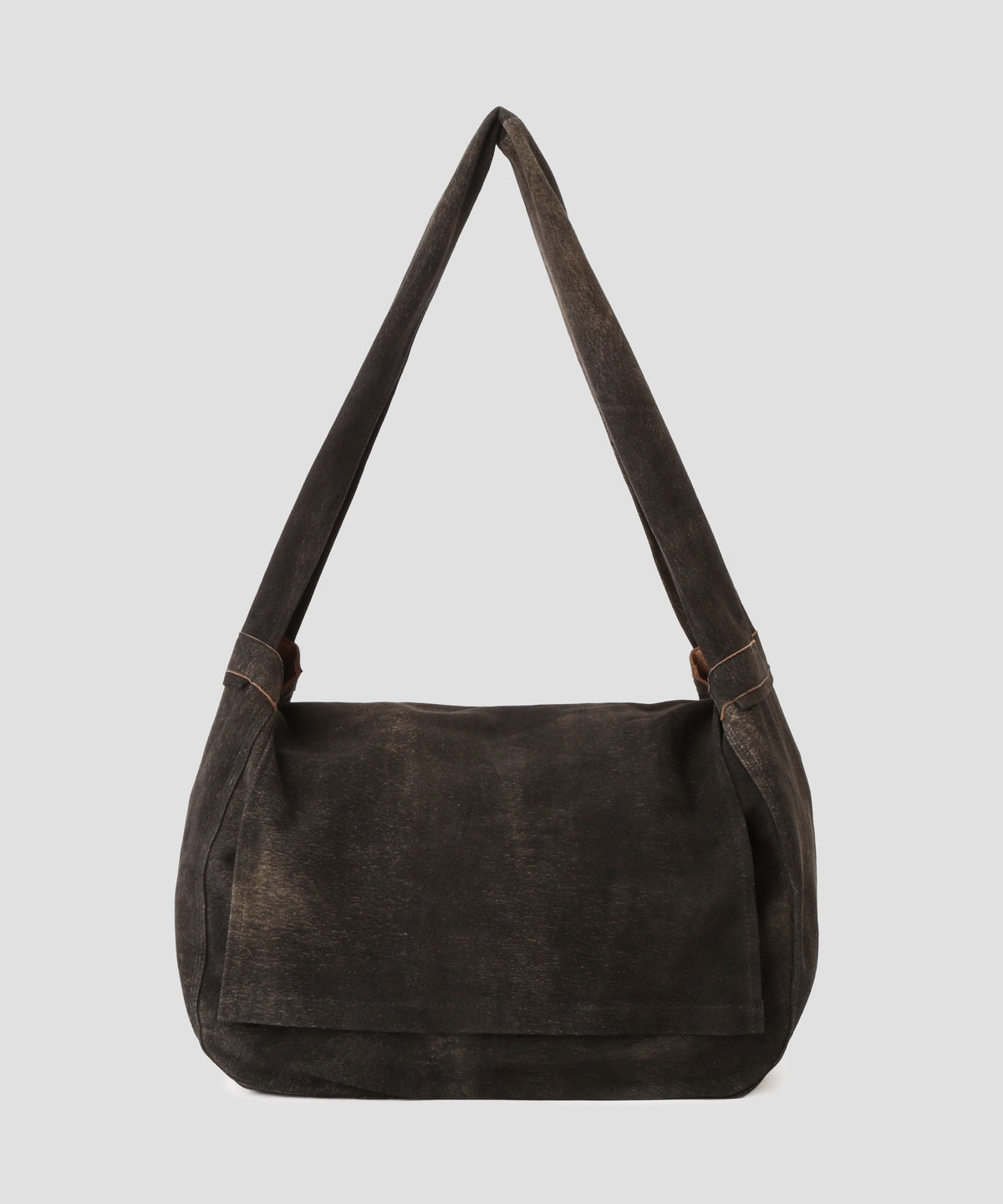 LEATHER SHOULDER BAG -Goat suede Antique finish-