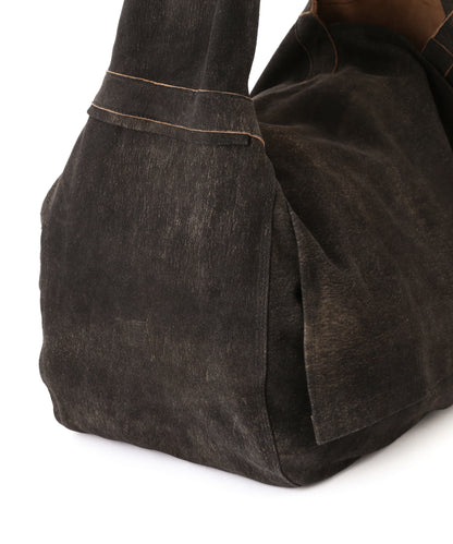 LEATHER SHOULDER BAG -Goat suede Antique finish-