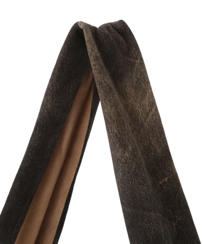 LEATHER SHOULDER BAG -Goat suede Antique finish-