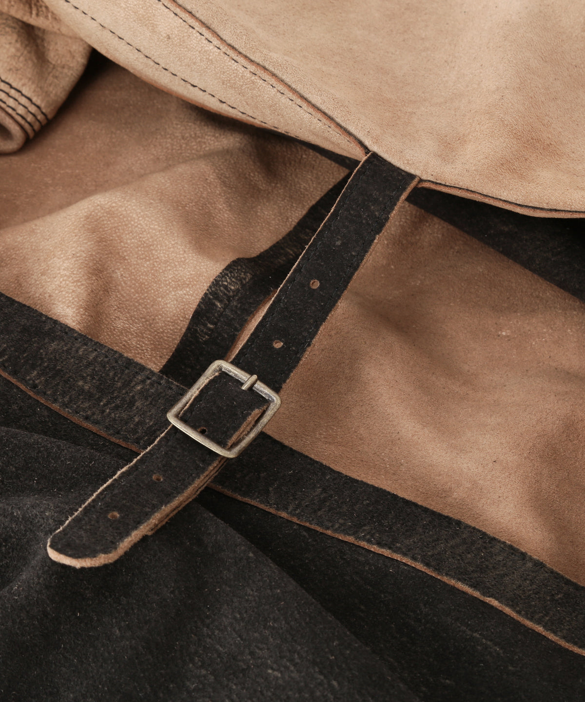 LEATHER SHOULDER BAG -Goat suede Antique finish-