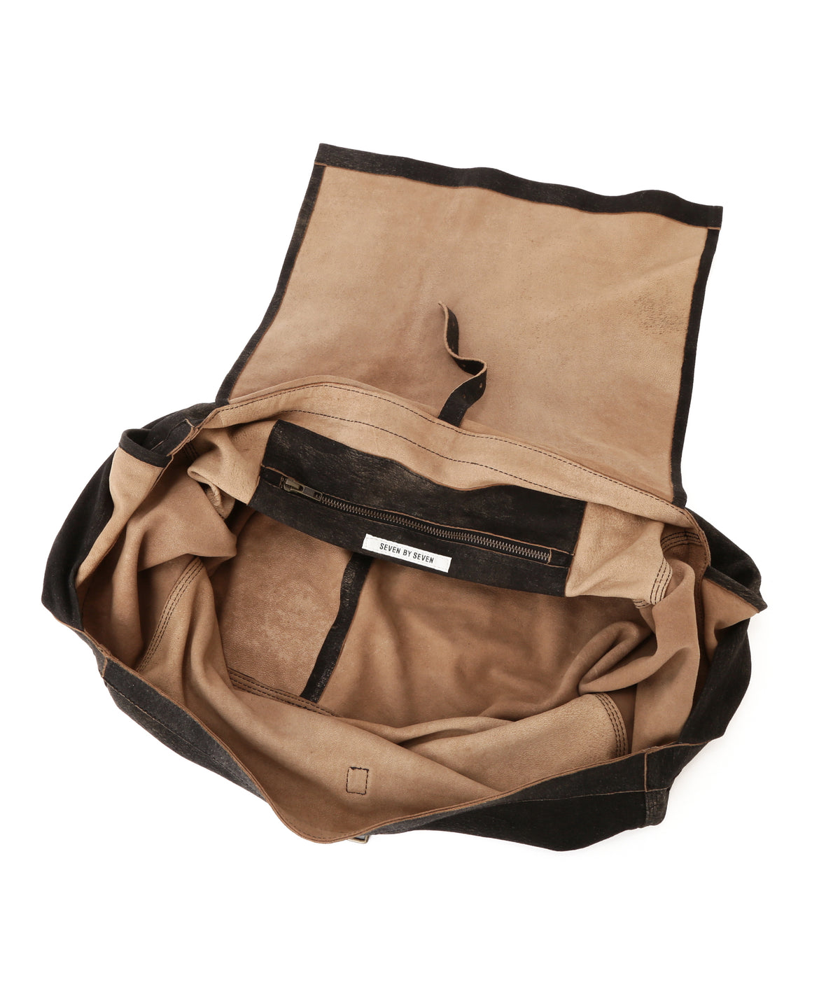 LEATHER SHOULDER BAG -Goat suede Antique finish-