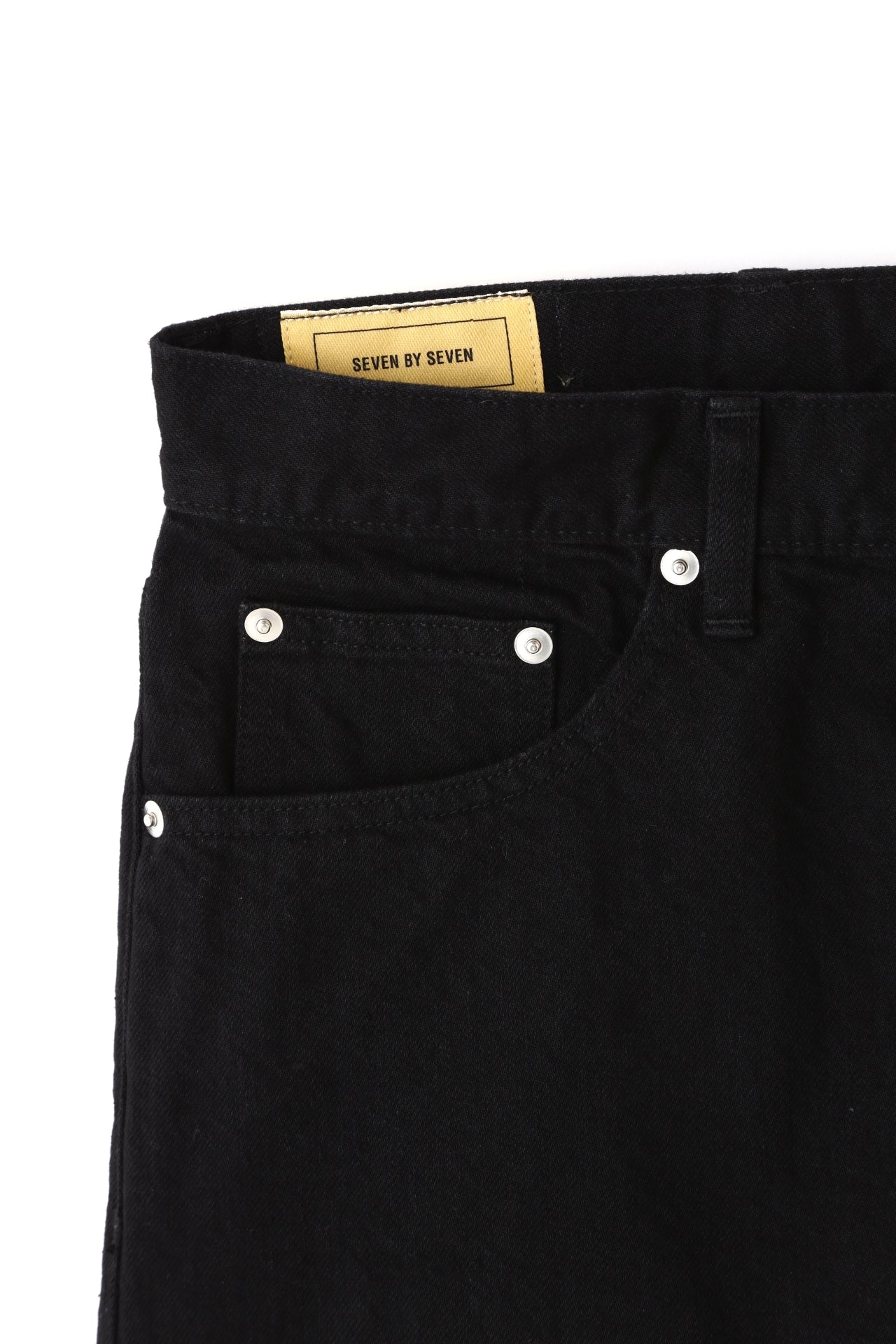 BLACK DENIM WIDE PANTS