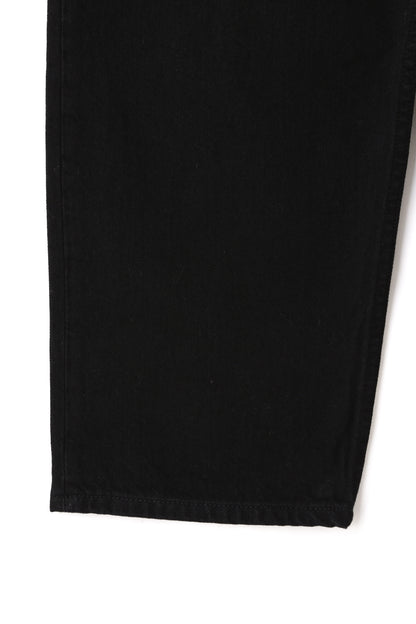 BLACK DENIM WIDE PANTS