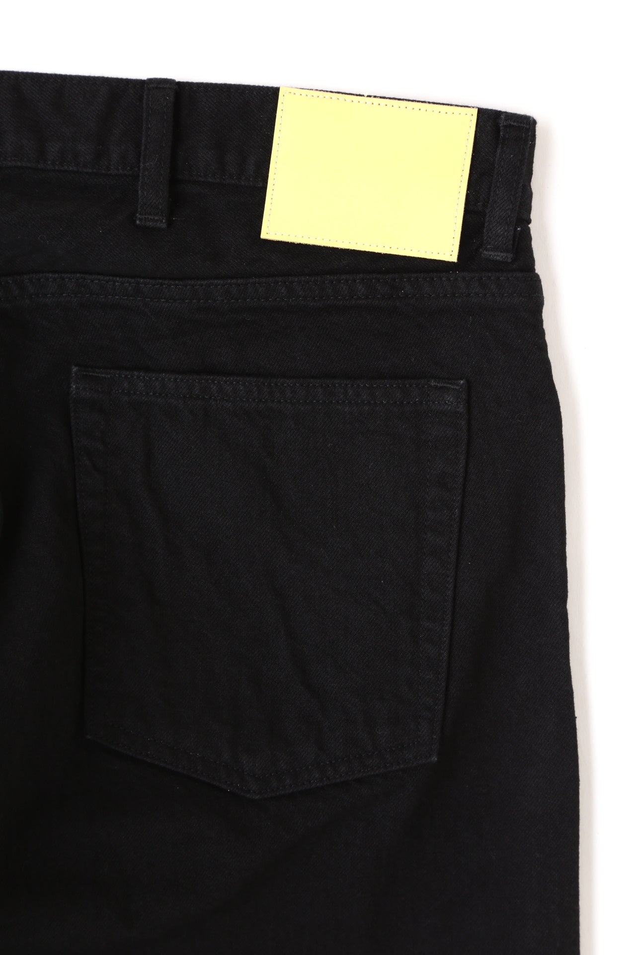 BLACK DENIM WIDE PANTS