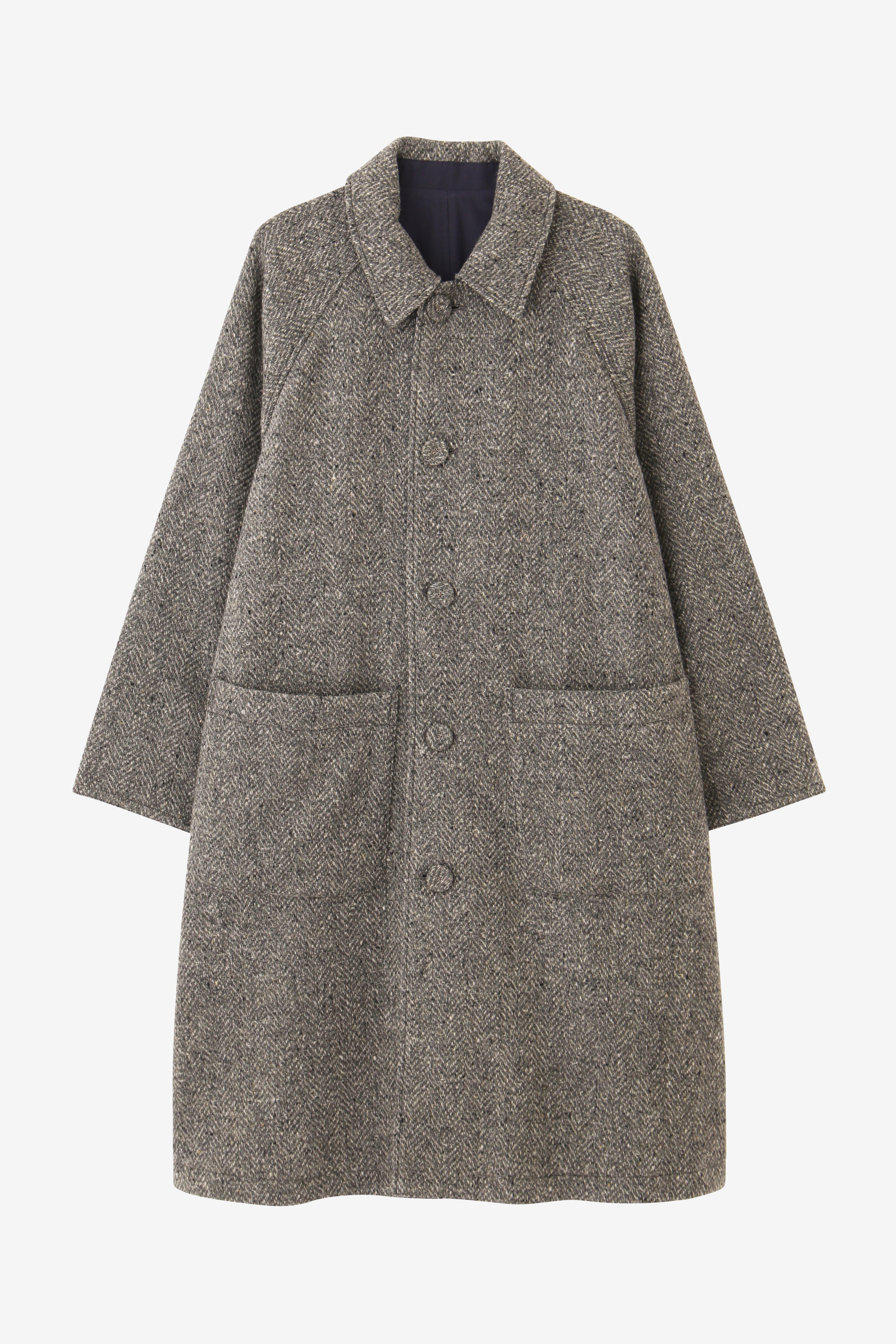 ぐりdesign coat ウールコート 110407 グレー ヘリボーン
